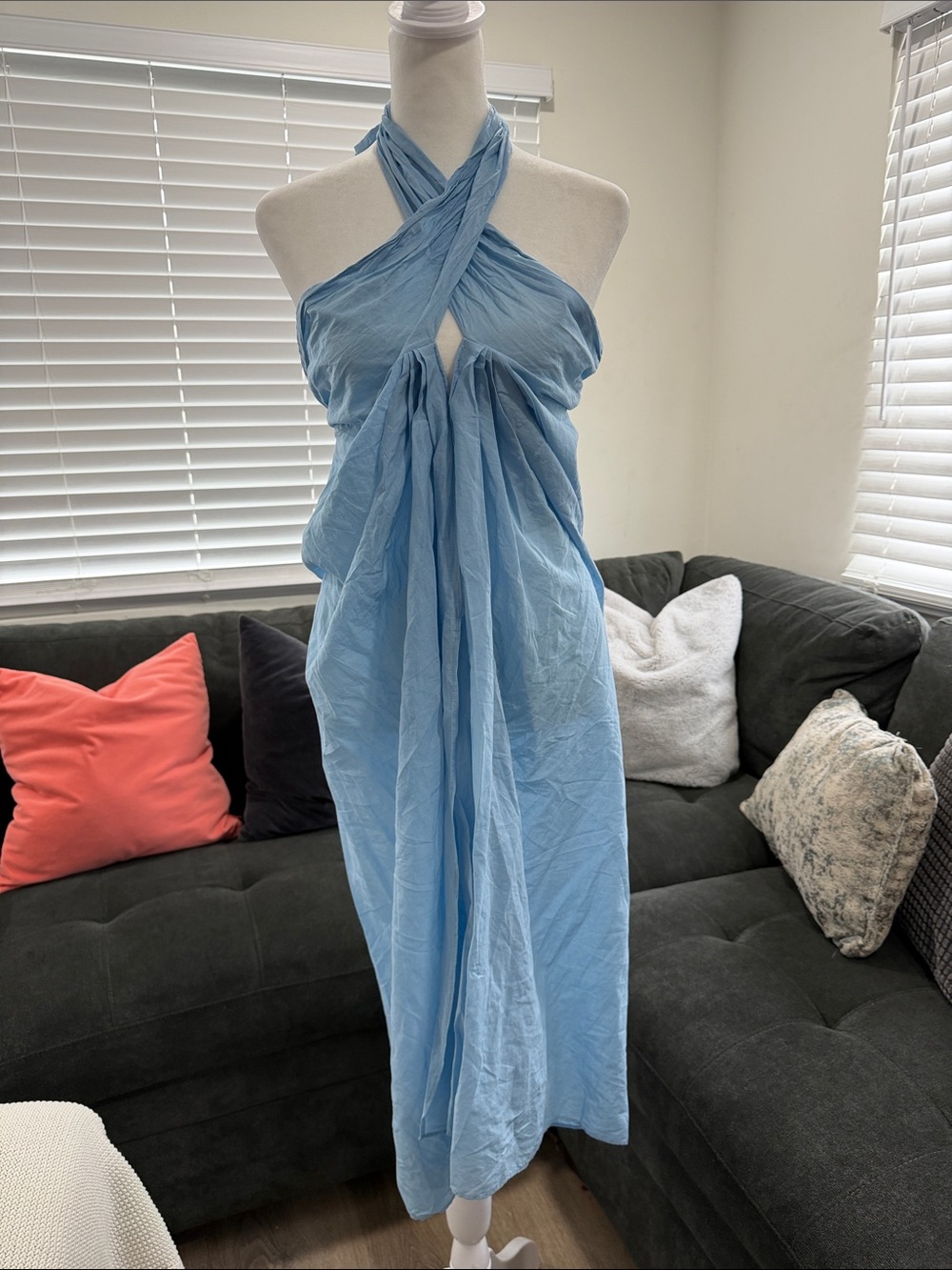 J. Crew Pale Blue Beach Sarong - Picture 9 of 16